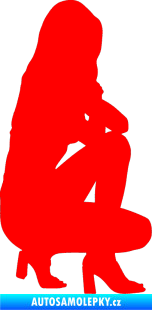 Samolepka Erotická žena 044 pravá Fluorescentní červená