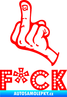 Samolepka F*CK 002  nápis  Fluorescentní červená