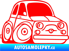 Samolepka Fiat 500 karikatura pravá Fluorescentní červená