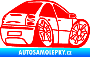 Samolepka Fiat Bravo karikatura pravá Fluorescentní červená