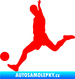 Samolepka Fotbalista 023 levá Fluorescentní červená