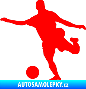 Samolepka Fotbalista 032 levá Fluorescentní červená