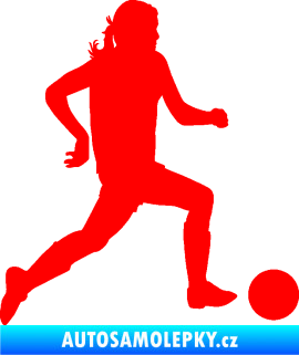 Samolepka Fotbalistka 001 pravá Fluorescentní červená