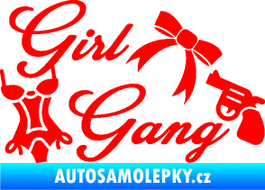 Samolepka Girl gang 001 Fluorescentní červená