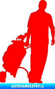 Samolepka Golfista 009 pravá Fluorescentní červená