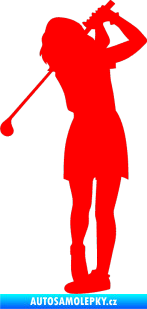 Samolepka Golfistka 014 levá Fluorescentní červená