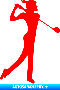 Samolepka Golfistka 016 pravá Fluorescentní červená