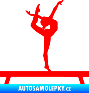 Samolepka Gymnastka 003 pravá kladina Fluorescentní červená