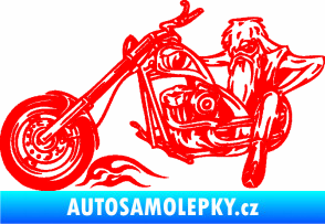 Samolepka Harley 001 levá Fluorescentní červená