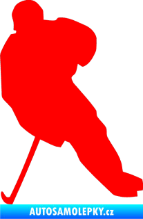 Samolepka Hokejista 003 levá Fluorescentní červená