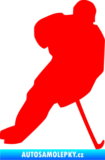 Samolepka Hokejista 003 pravá Fluorescentní červená
