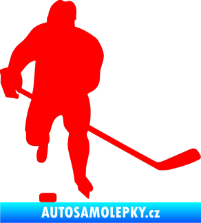 Samolepka Hokejista 008 pravá Fluorescentní červená