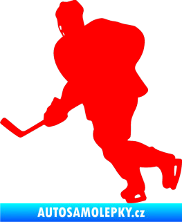 Samolepka Hokejista 009 levá Fluorescentní červená