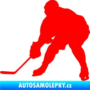 Samolepka Hokejista 016 levá Fluorescentní červená