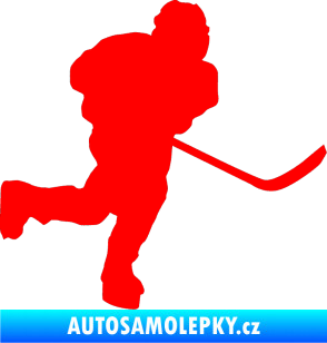 Samolepka Hokejista 017 pravá Fluorescentní červená
