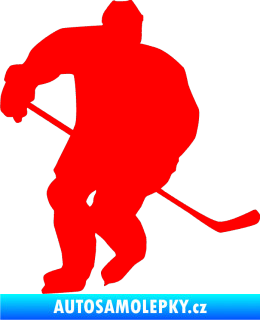 Samolepka Hokejista 020 levá Fluorescentní červená