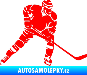 Samolepka Hokejista 026 pravá Fluorescentní červená