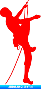 Samolepka Horolezec 001 pravá Fluorescentní červená