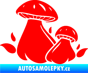 Samolepka Houby 002 levá Fluorescentní červená