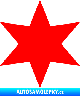 Samolepka Hvězda 002 Fluorescentní červená