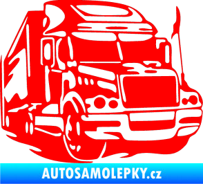 Samolepka Kamion 002 pravá nákladní auto Fluorescentní červená