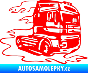 Samolepka Kamion 003 pravá nákladní auto Fluorescentní červená
