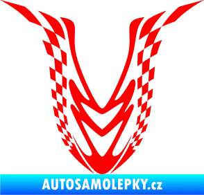 Samolepka Kapota 006 šachovnice Fluorescentní červená