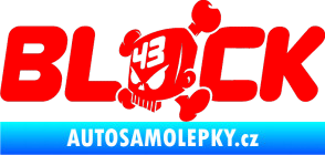 Samolepka Kenblock lebka s napisem Fluorescentní červená
