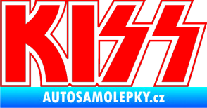 Samolepka KISS Fluorescentní červená