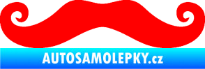 Samolepka Knír 001 movember, moustache styl Fluorescentní červená