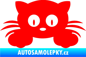 Samolepka Kočka 007 levá Fluorescentní červená