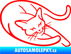 Samolepka Kočka 022 pravá Fluorescentní červená