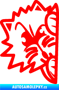 Samolepka Kočka 026 levá kuk Fluorescentní červená