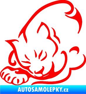 Samolepka Kočka 030 levá Fluorescentní červená