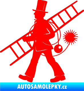 Samolepka Kominík 001 levá Fluorescentní červená