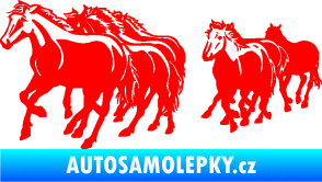 Samolepka Koníci 005 stádo levá Fluorescentní červená