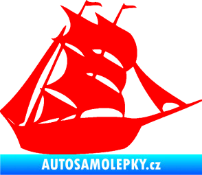 Samolepka Koráb 001 pravá Fluorescentní červená