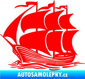 Samolepka Koráb 002 levá Fluorescentní červená