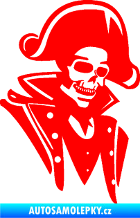 Samolepka Kostra pirát pravá Fluorescentní červená