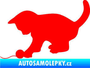 Samolepka Koťátko 001 levá Fluorescentní červená