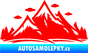 Samolepka Krajina hory 002 pravá Fluorescentní červená