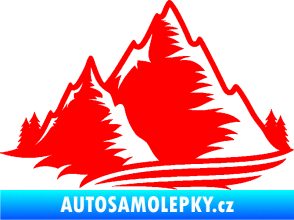 Samolepka Krajina hory 003 levá Fluorescentní červená