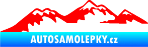 Samolepka Krajina hory 020 levá Fluorescentní červená