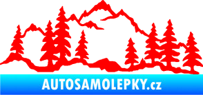 Samolepka Krajina hory 033 levá Fluorescentní červená