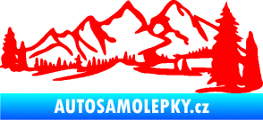 Samolepka Krajina hory 038 pravá Fluorescentní červená