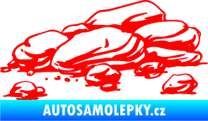 Samolepka Krajina kameny 001 Fluorescentní červená