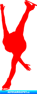 Samolepka Krasobruslení 005 levá krasobruslařka Fluorescentní červená