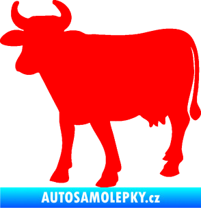 Samolepka Kráva 002 levá Fluorescentní červená