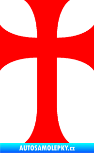 Samolepka Křesťanský kříž 002 Fluorescentní červená