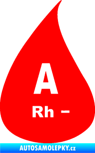 Samolepka Krevní skupina A Rh- kapka Fluorescentní červená